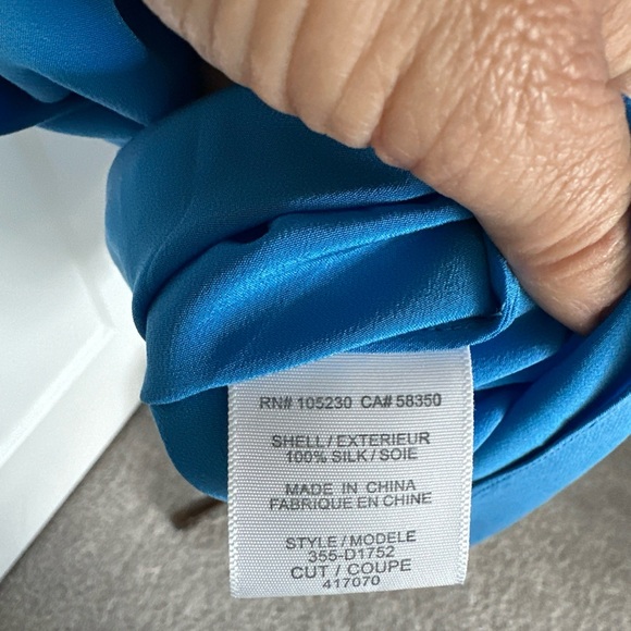 JOIE Motega Tie-Waist Silk Blue Dress X Small NWOT - Picture 12 of 12